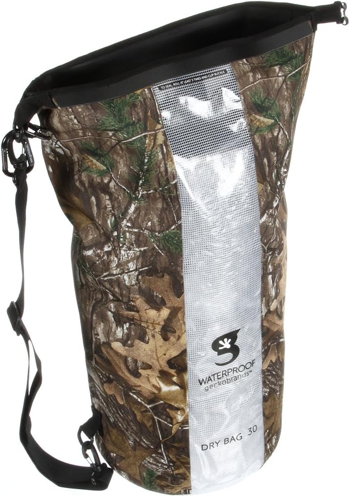 geckobrands Durable View Dry Bag – Waterproof Roll Top Dry Bag with Translucent Front Panel for Easy Identification
