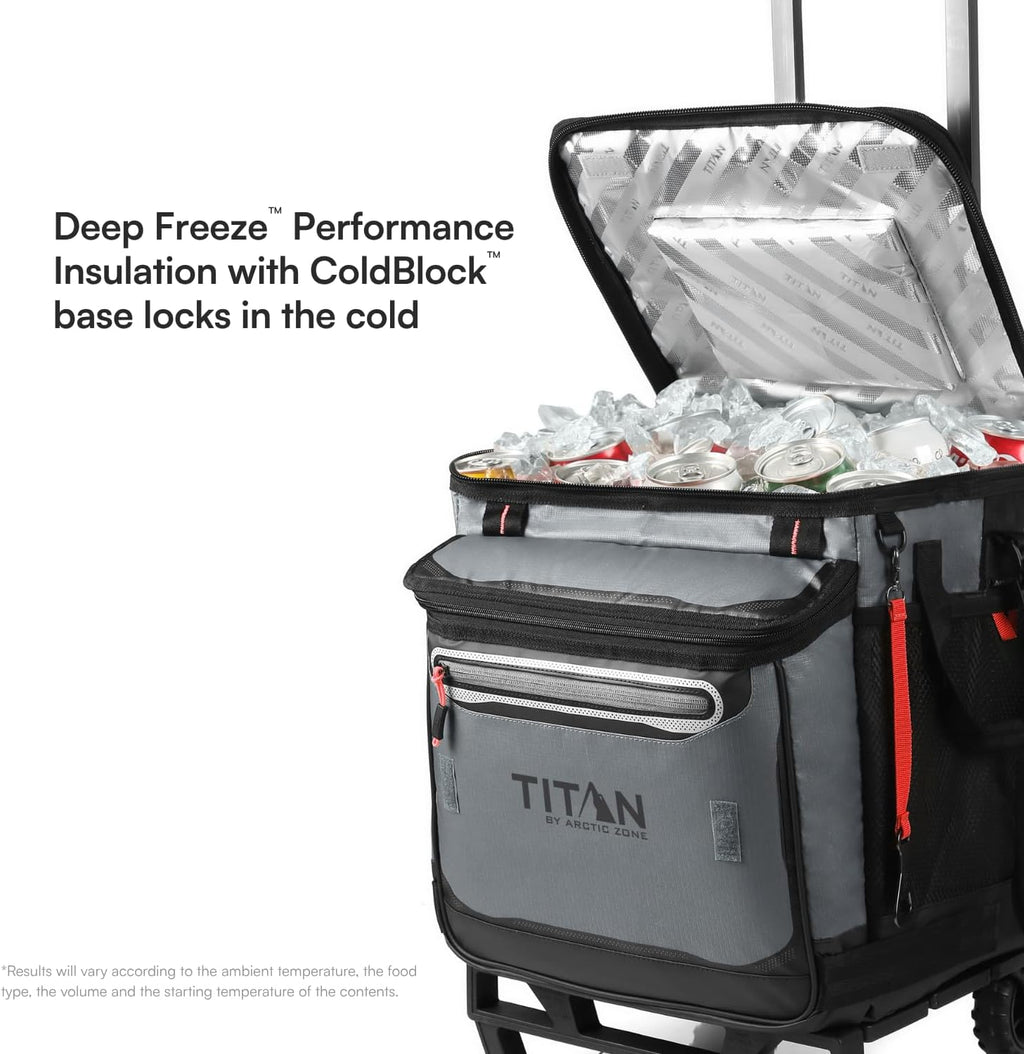 Titan 60 Can Cooler with Wheeled Cart, Ice Up to 3 Days