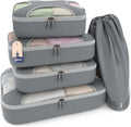 Shacke 5 Set Packing Cubes for Travel with Laundry Bag (Charcoal Gray)