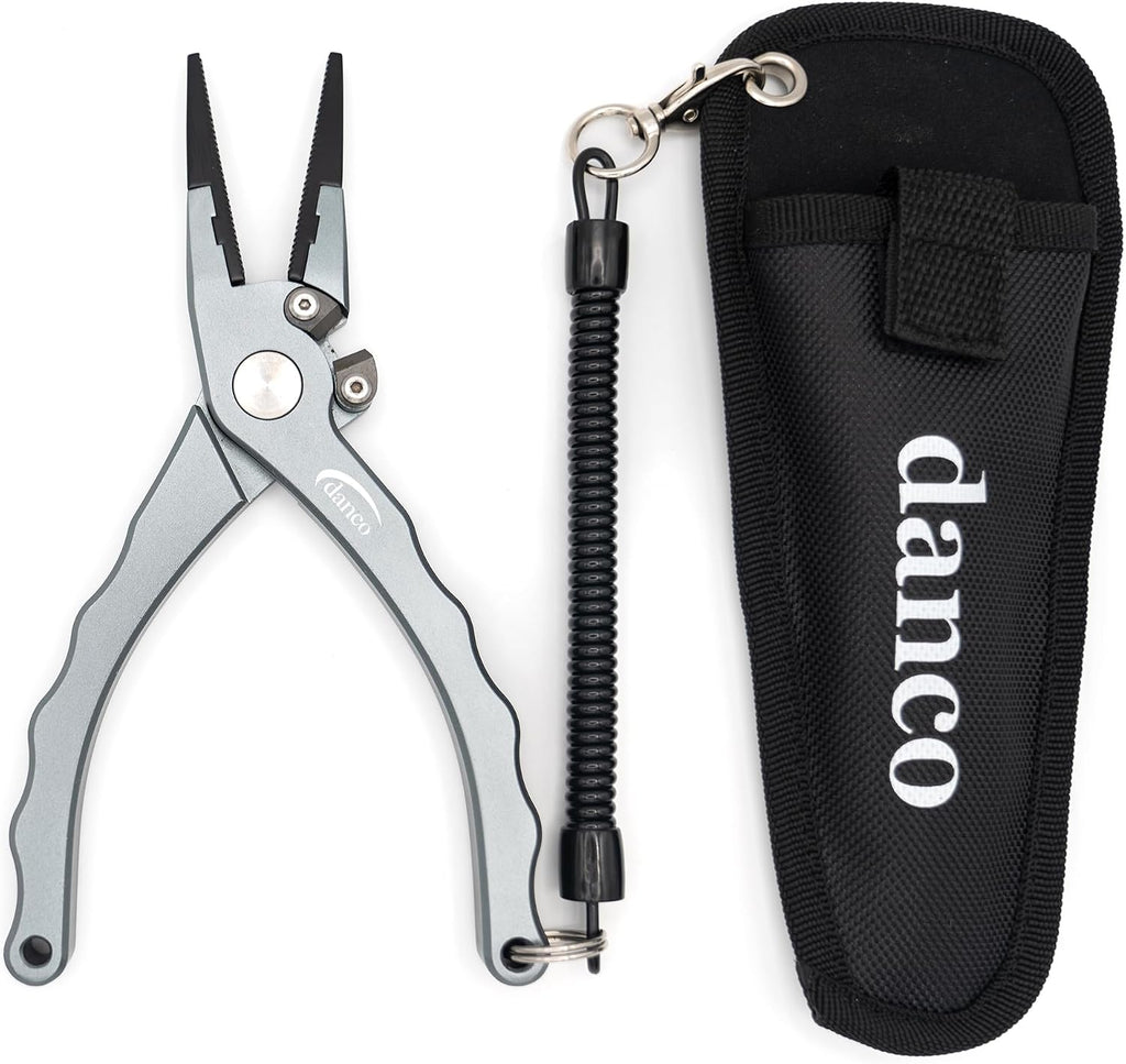 Gambler danco Aluminum Fishing Pliers and Fillet Knife Set, 7.5 Inch Pliers with Tungsten Carbide Cutters, 7 Inch Knife