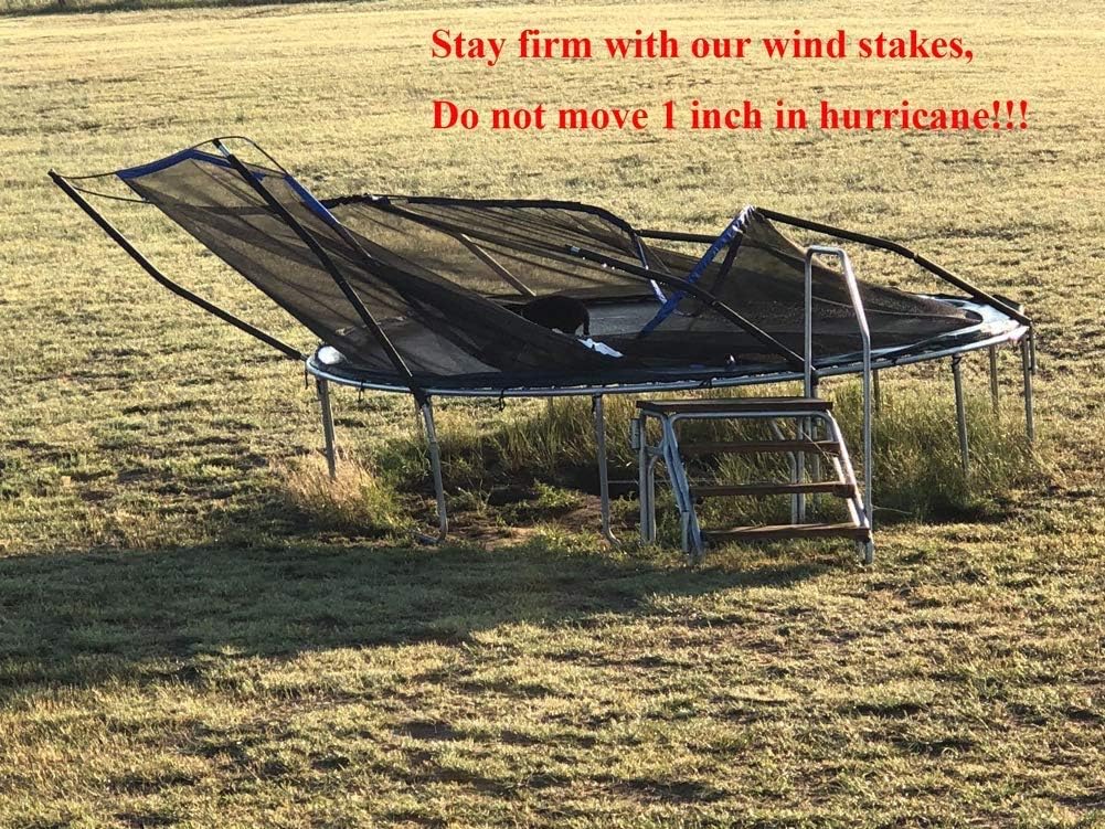 Trampolines Wind Stakes Heavy Duty U Type Sharp Ends Safety 12inch Ground Anchor Galvanized Steel for Soccer Goals, Camping Tents and Huge Garden Decoration (Trampoline Anchors 8pcs)