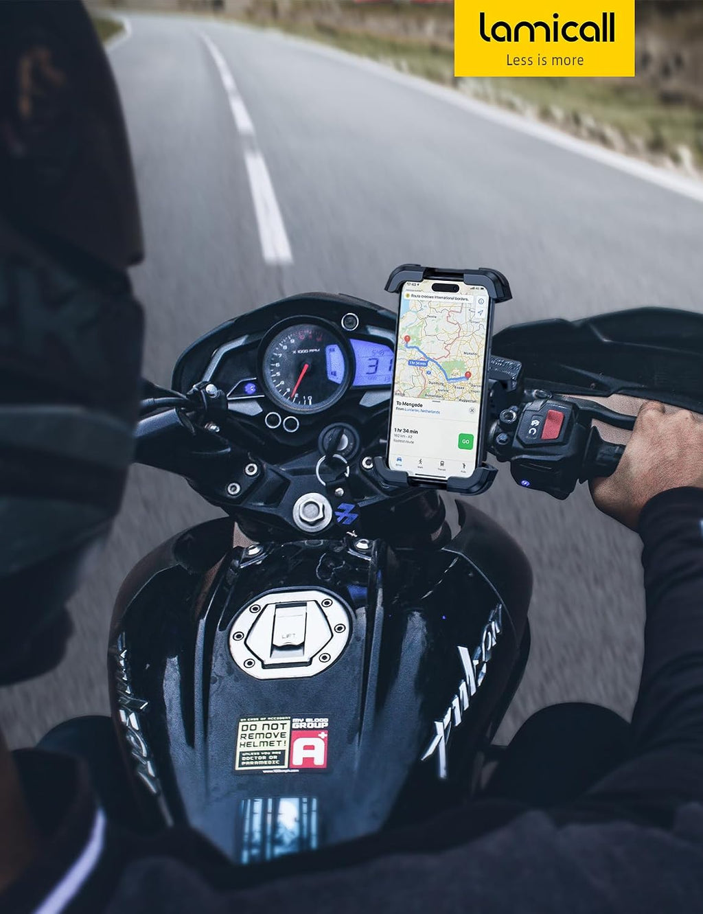 Lamicall Motorcycle Phone Mount Holder with Dual Vibration Dampener
