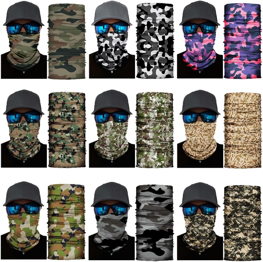 Neck Gaiter Mask,Bandana Gator Face Cover Mask Sun UV Protection,Neck Warmer Balaclava,Tube Face Scarf,Headband for Outdoor