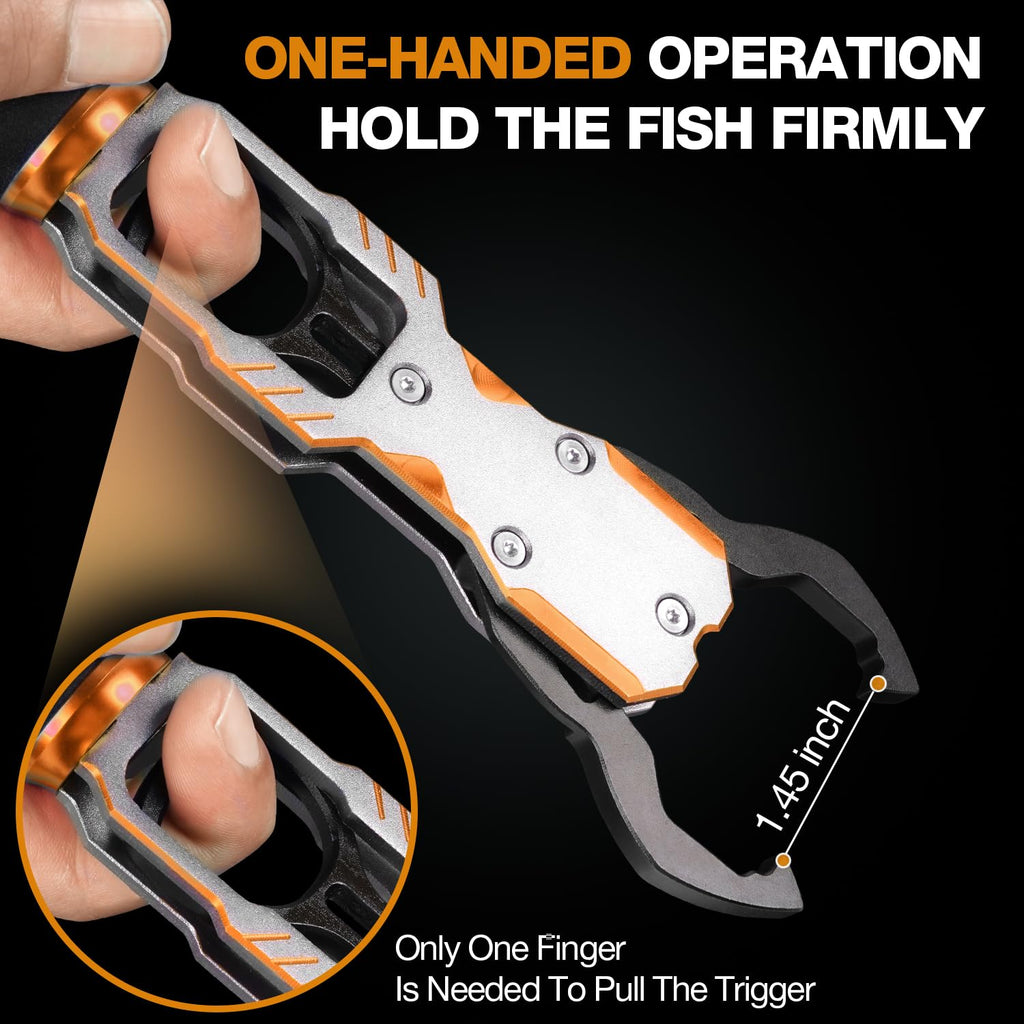 Ghosthorn Fish Lip Gripper with Scale 40lb Aluminum Alloy Fishing Grabber