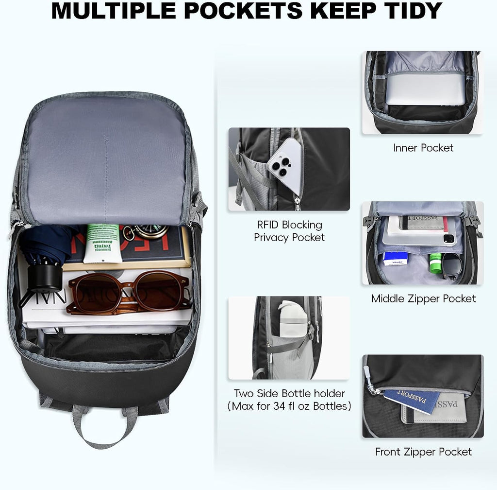 Seektop Travel Backpack, Foldable Expandable 20L-28L Daypack