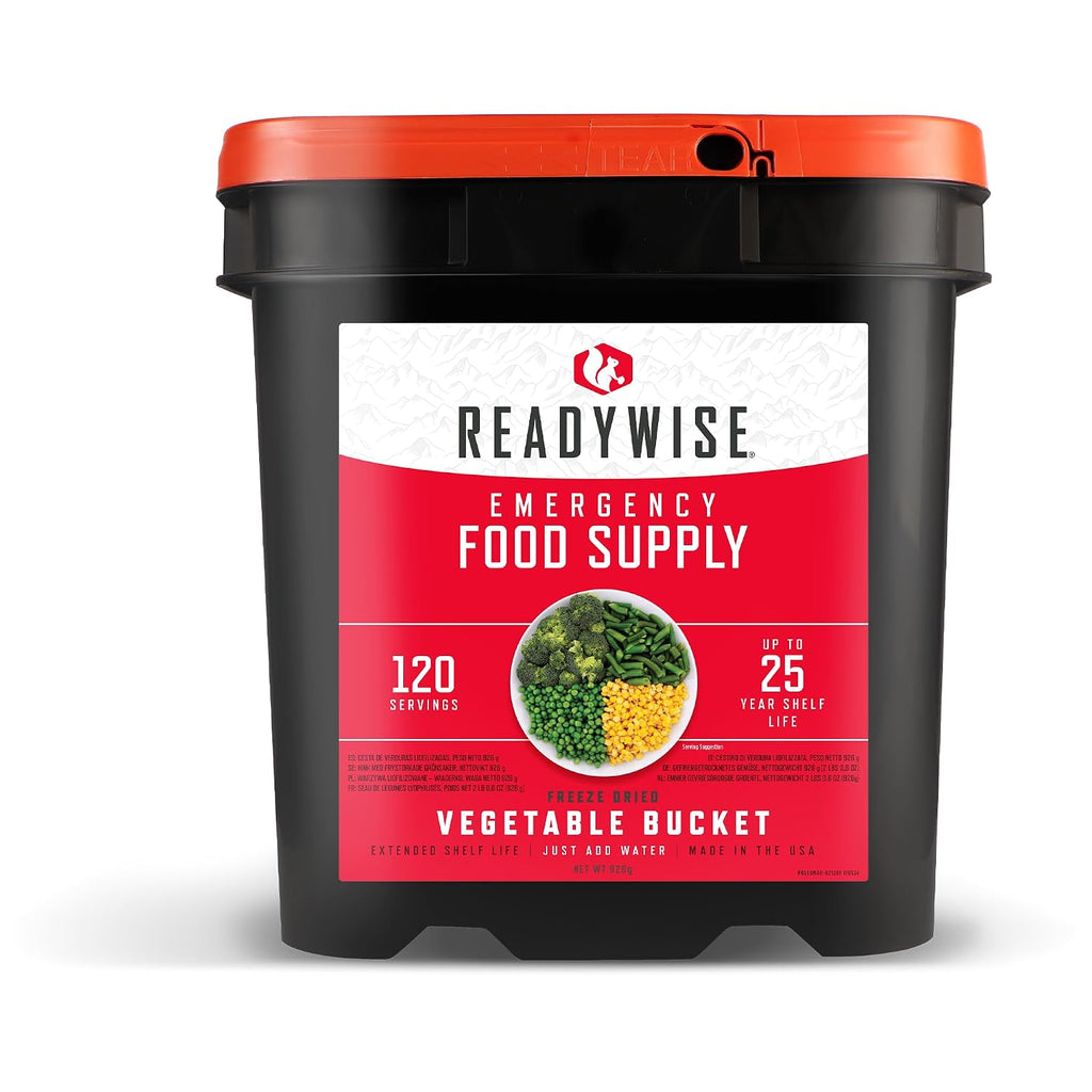 READYWISE Emergency Food Survival Supply Vegetables Bucket, 120 Servings