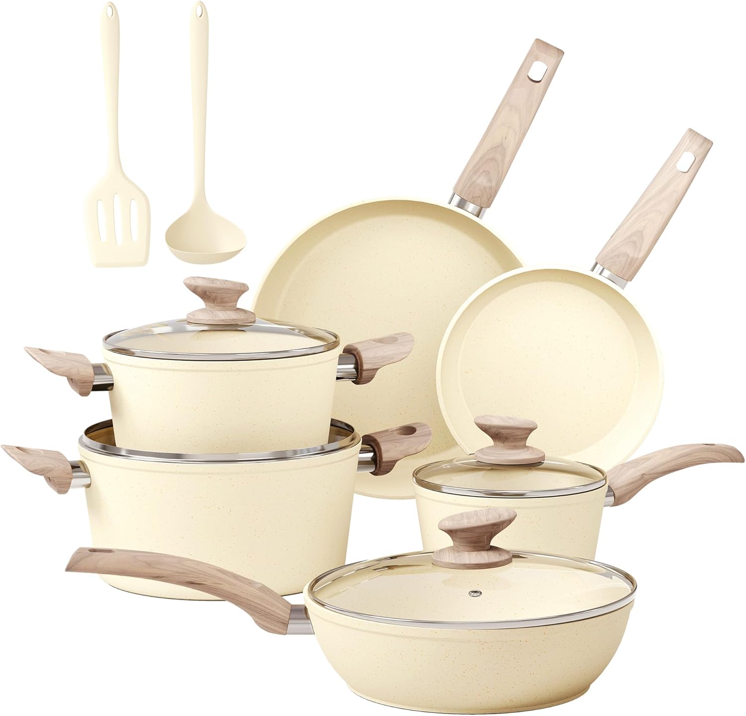 MAISON ARTS 12 Piece Kitchen Cookware Sets, Pots and Pans Set Non Stick