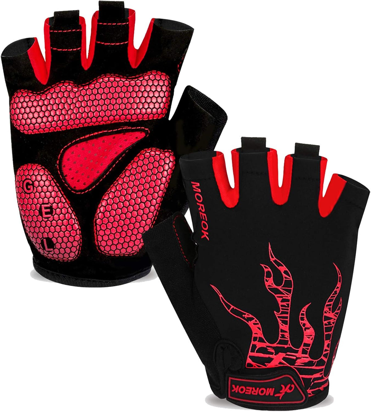 MOREOK Cycling Gloves Bike Bicycle Gloves, Half Finger 5MM Gel Anti-Slip