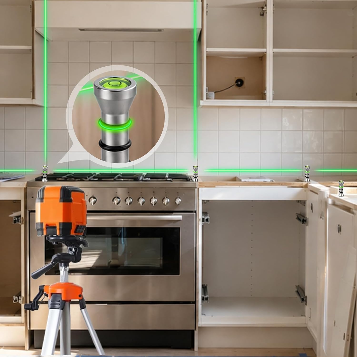 Laser Level Markers Pins, Magnetic Alignment Setup Blocks for Kitchen