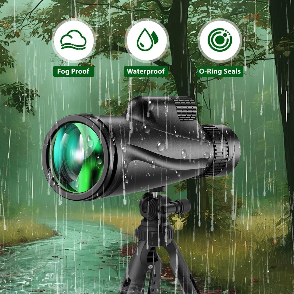 Monocular Telescope 80 x 100 High Powered Monoculars for Adults with Tripod, Monocular for Smartphone Suitable for Bird Watching Larger Vision Monoculars for Adults with BAK4 Prism & FMC Lens Black