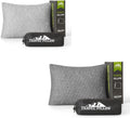 Travel Pillow Compressible Camping Memory Foam Pillow - Dark Grey M Size, Light Grey S Size, Ideal Backpacking, Airplane and Car