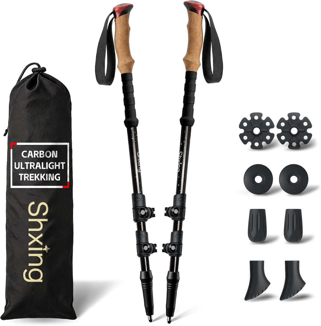 Carbon Fiber Trekking Poles, 7.1 oz Each, 2 Pack