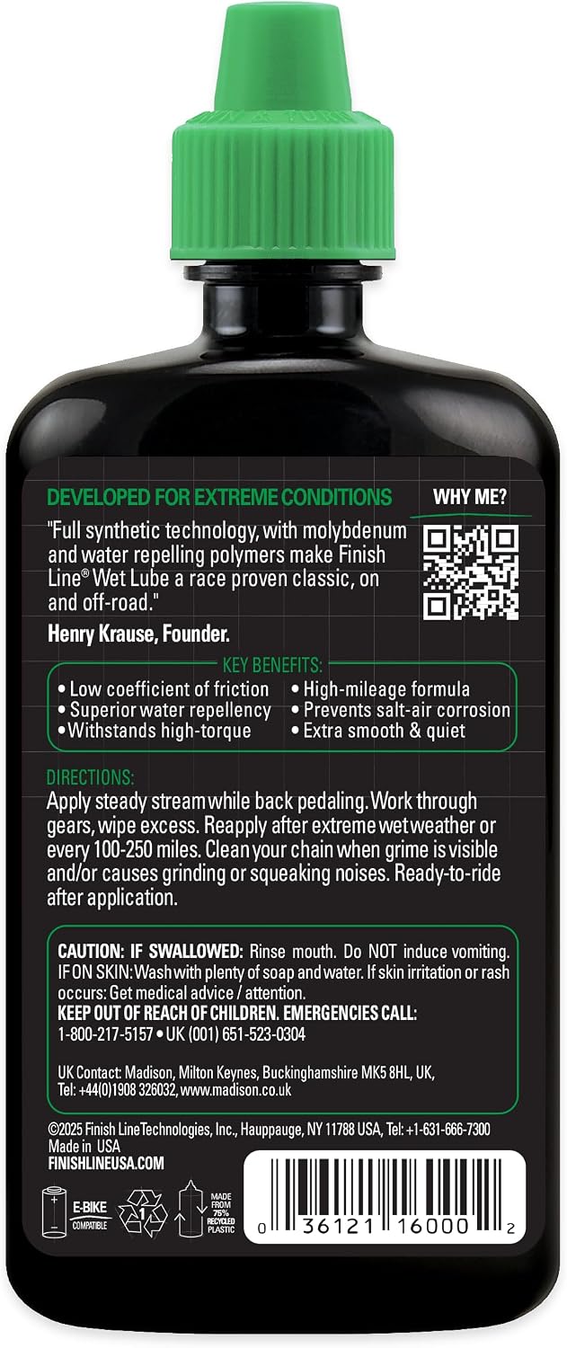 Finish Line Wet Bike Chain Lubricant 4 fl oz