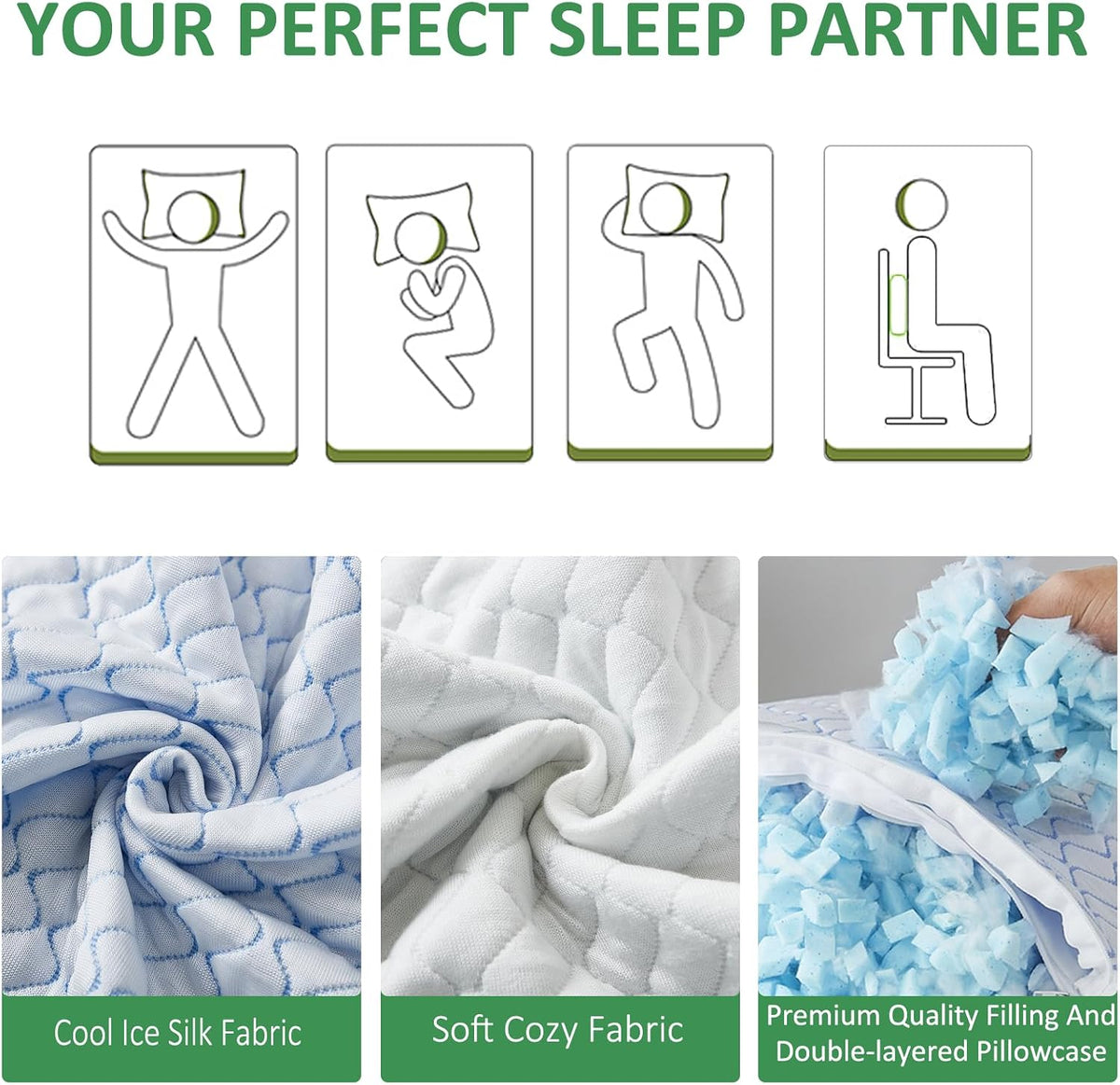 Travel Pillow - Large 2 Pack Compressible Camping Pillow for Sleeping - Shredded Memory Foam with 2 Storage Bags - Supportive for Adults, Kids, Outdoor, Backpacking, Hiking Gear