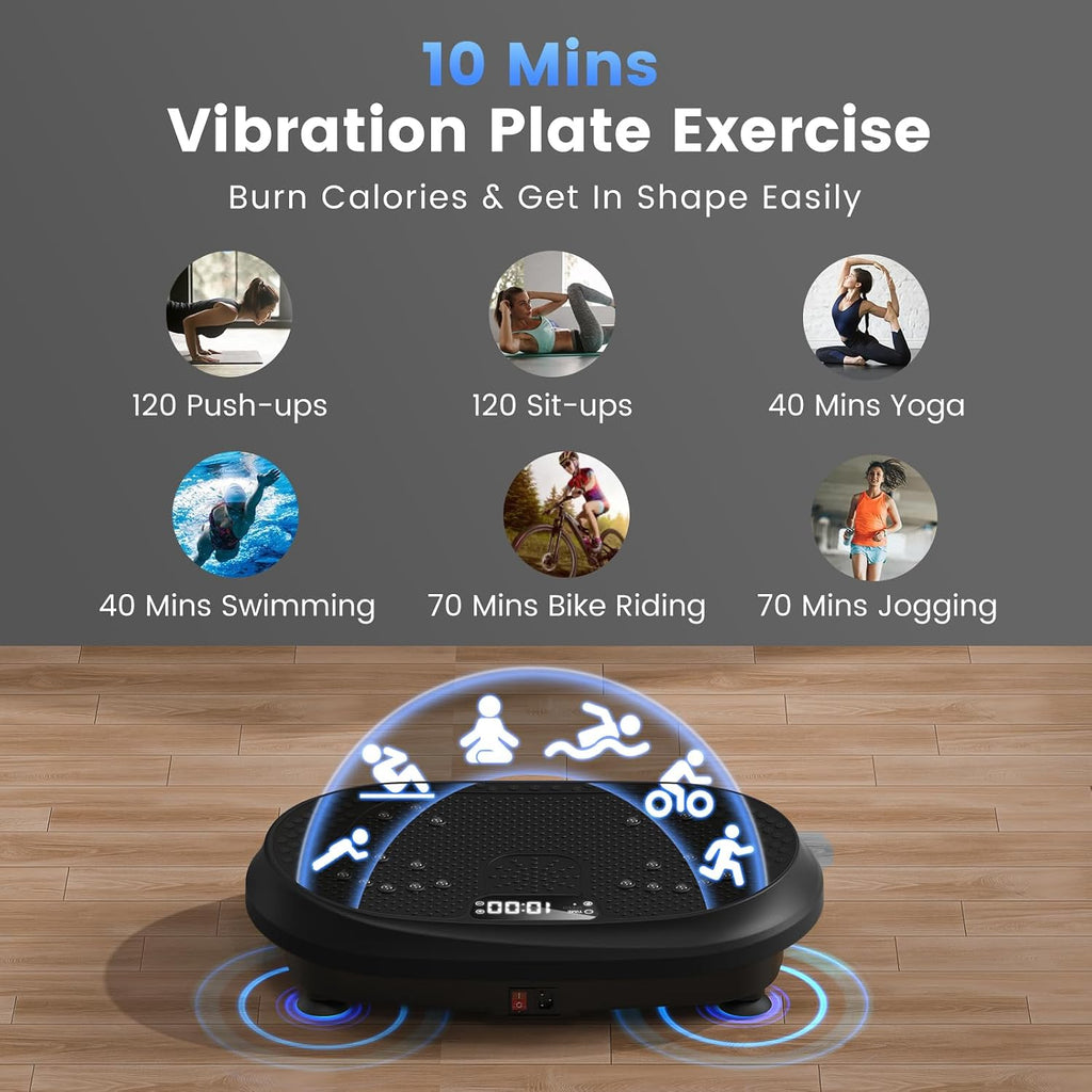 HVX Vibration Plate Exercise Machine 450 lbs Capacity Lymphatic Drainage