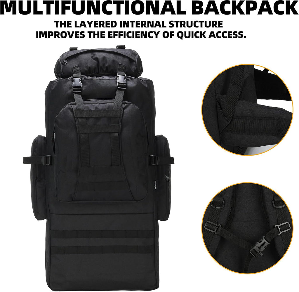 King'sGuard 100L Camping Hiking Backpack Molle Rucksack Military Camping Backpacking Daypack