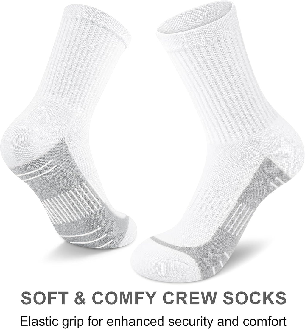 cuangya Women Crew Socks Athletic Cushioned Running Hiking 3-5 Pairs