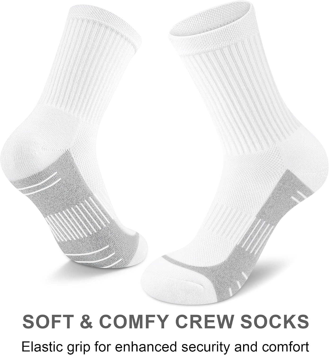 cuangya Women Crew Socks Athletic Cushioned Running Hiking 3-5 Pairs