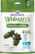 Whimzees Wellness Alligator Natural Dog Dental Treat, Chews, Freshens Breath, Small Size, 12.7 oz Bag, 24 Count