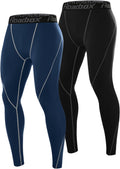Roadbox 2 Pack Men's Compression Pants, Quick Dry Running Tights Leggings