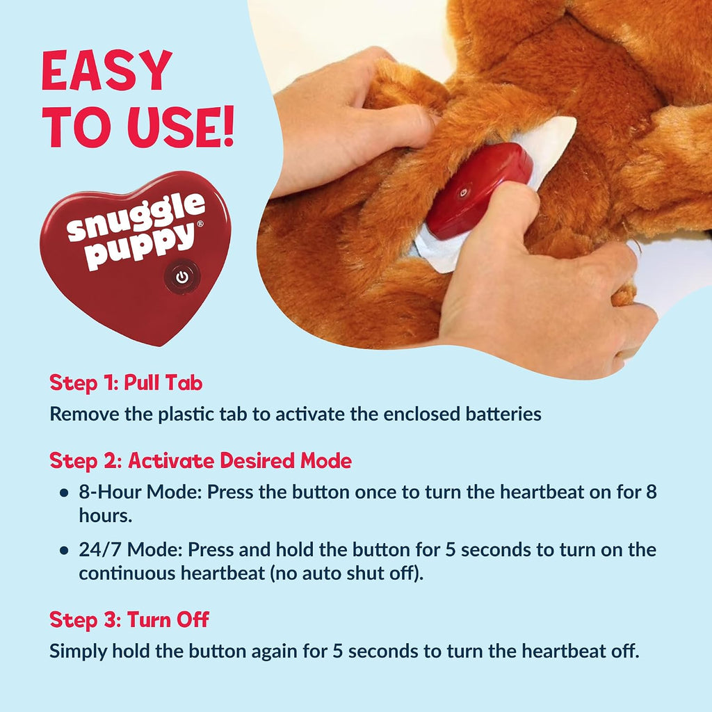 Snuggle Puppy Heartbeat Dog Toy for Puppies, Real-Feel Heartbeat, Calming Sleep Aid and Crate Training Comfort Toy with Heat Pack, Brown & White Beagle
