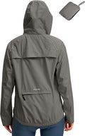Bikewa Women's Cycling Rain Jackets Waterproof Windbreaker Lightweight Running Windproof Reflective Jacket Packable Hooded