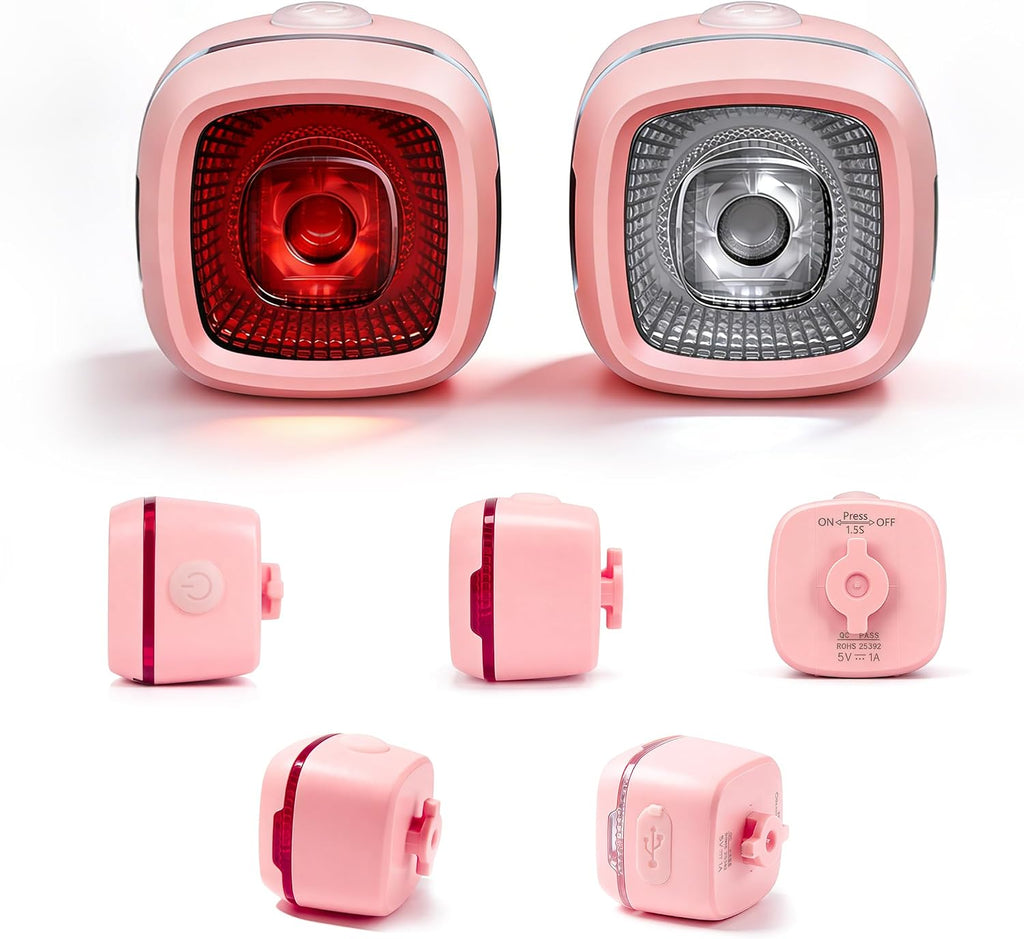Bicycle Front & Rear Lights, Type-C Rechargeable LED Bike Light Set, IPX6,Waterproof Flashlight for Night Riding, Safety Headlight Taillight, Kids Girls Children's Bicycle Accessories