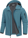 33,000ft Men's Hooded Fleece Lined Rain Shell Jacket Waterproof Lightweight