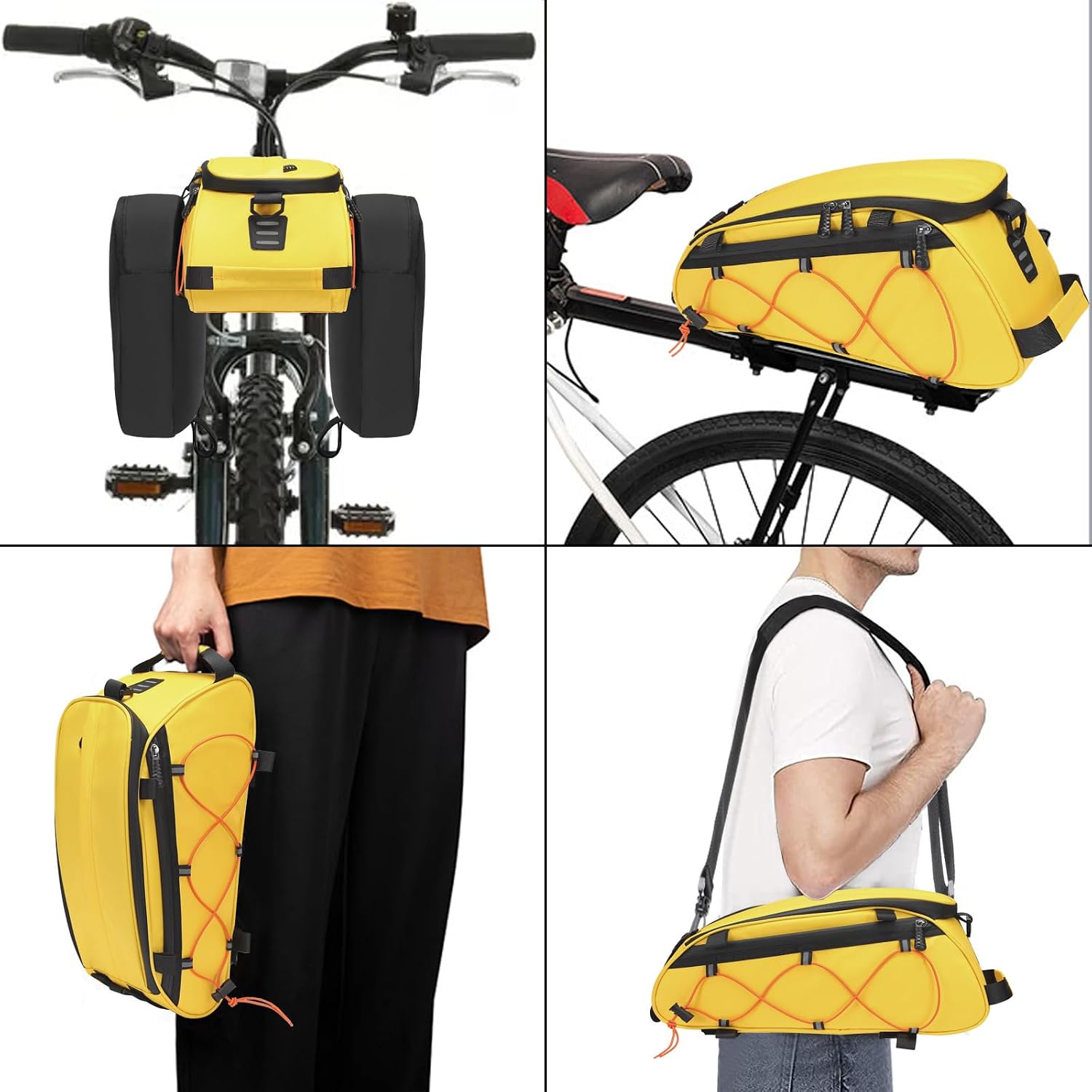 MOSISO Bike Rack Bag Bicycle Bike Trunk Cooler Storage Handbag, Yellow