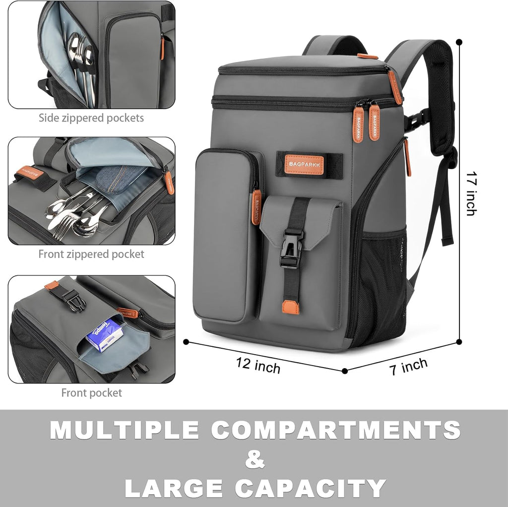 Bagparkk 33/45 Cans Leakproof Insulated Cooler Backpack with Double Deck