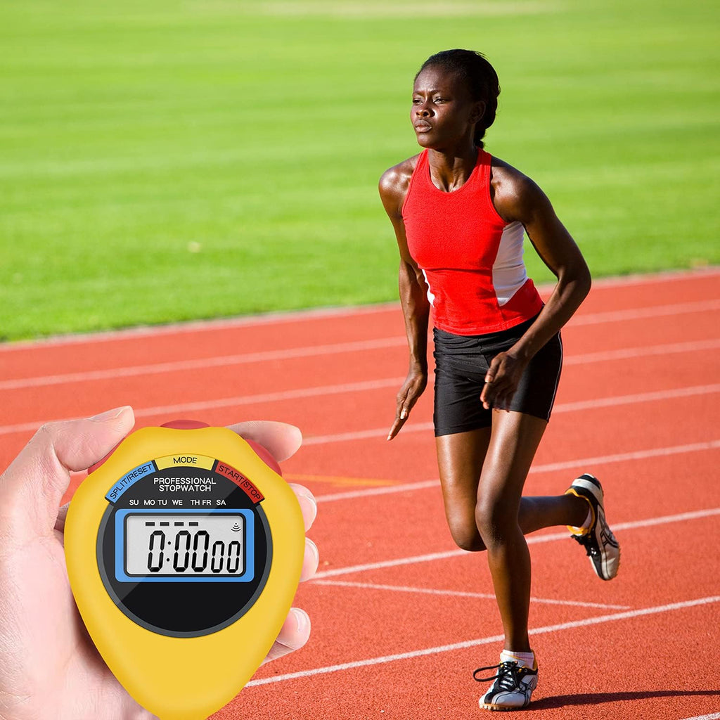 Pgzsy 6 Pack Multi-Function Electronic Digital Sport Stopwatch Timer, Large Display with Date Time and Alarm Function,Suitable for Sports Coaches Fitness Coaches and Referees