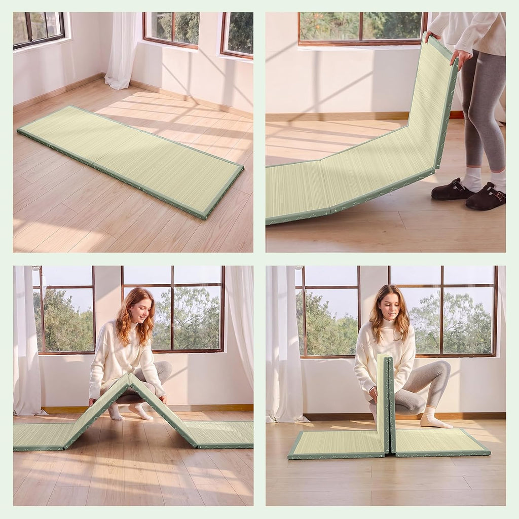 ZonLi Japanese Tatami Mat, Foldable Floor Sleeping Pad Futon Mattress
