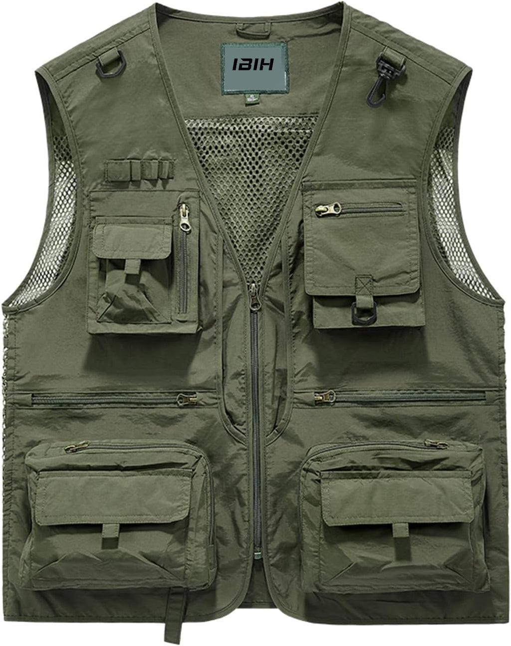 Mens Outdoor Vest Breathable Quick-Dry Fishing Vest Camping Hiking Lightweight Vest with Multi-Pocket