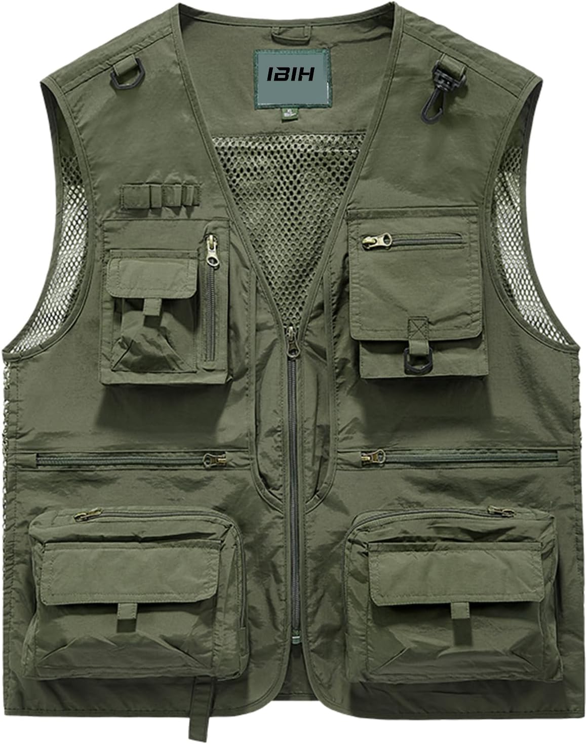 Mens Outdoor Vest Breathable Quick-Dry Fishing Vest Camping Hiking Lightweight Vest with Multi-Pocket