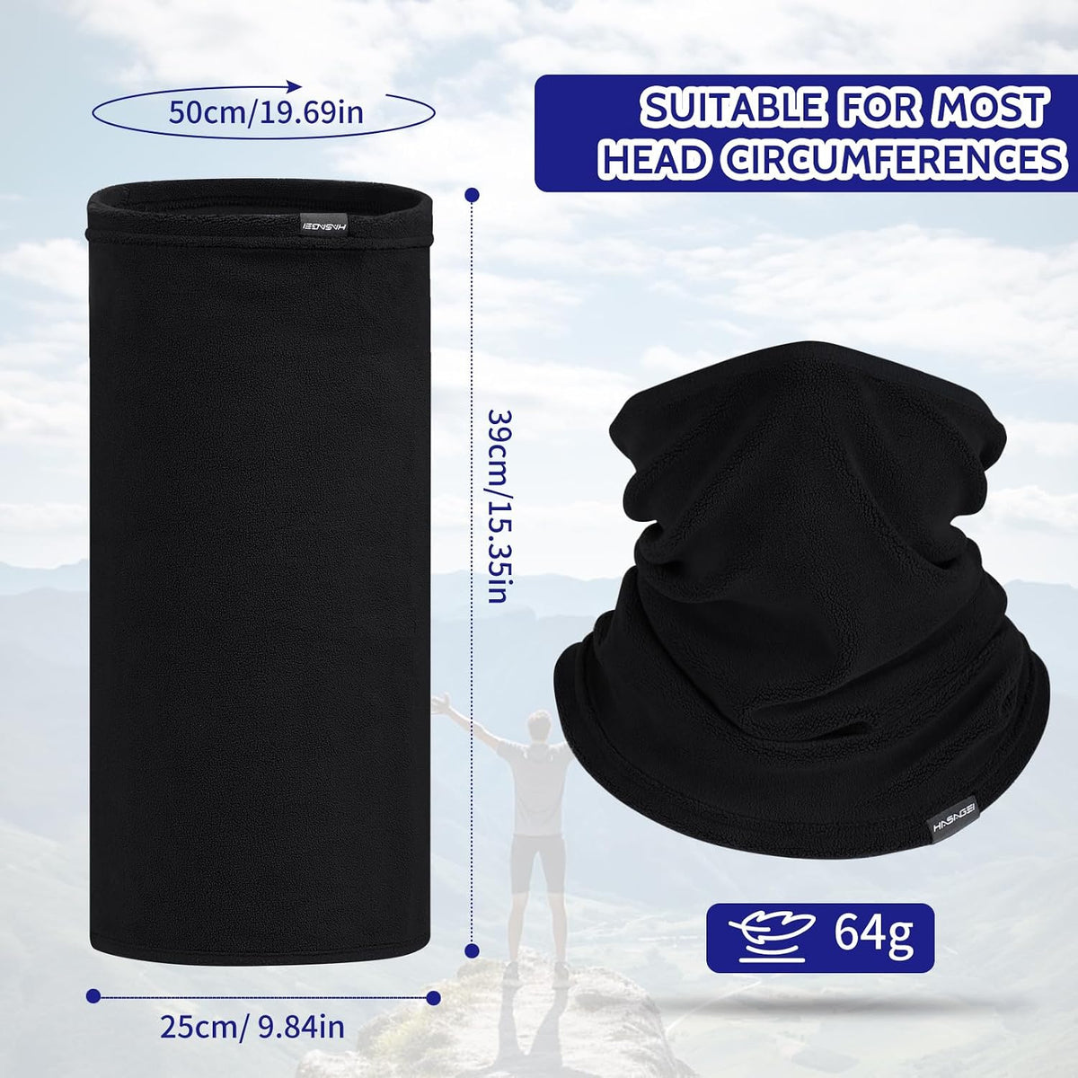 GXCROR Winter Neck Warmer Fleece Neck Gaiter for Skiing Motorcycle Bike Jogging Running Outdoor Sports for Men & Women