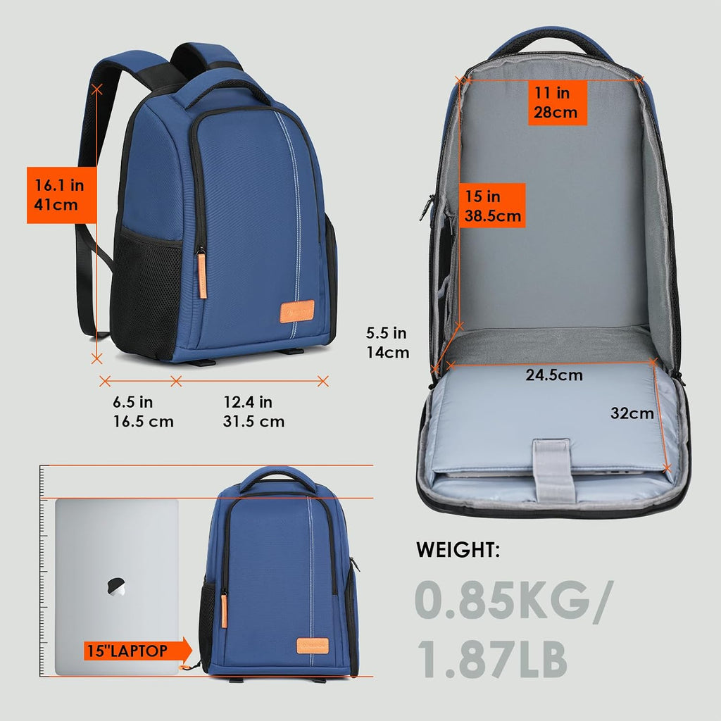 TARION Camera Backpack for Photographers Compact 15L, TB04 Blue