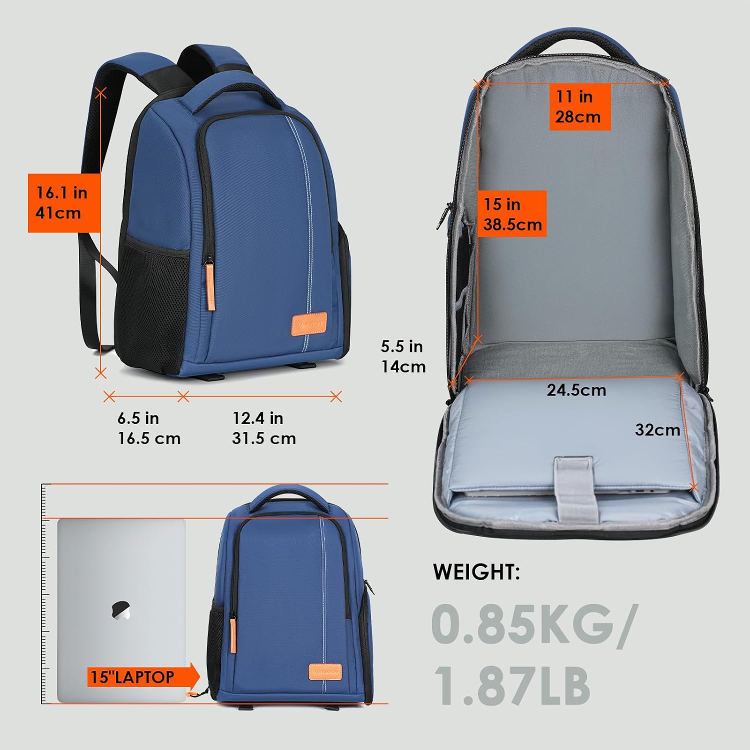 TARION Camera Backpack for Photographers Compact 15L, TB04 Blue