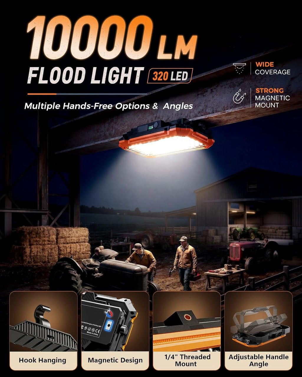 LED Work Light: Rechargeable Portable Magnetic Work Light