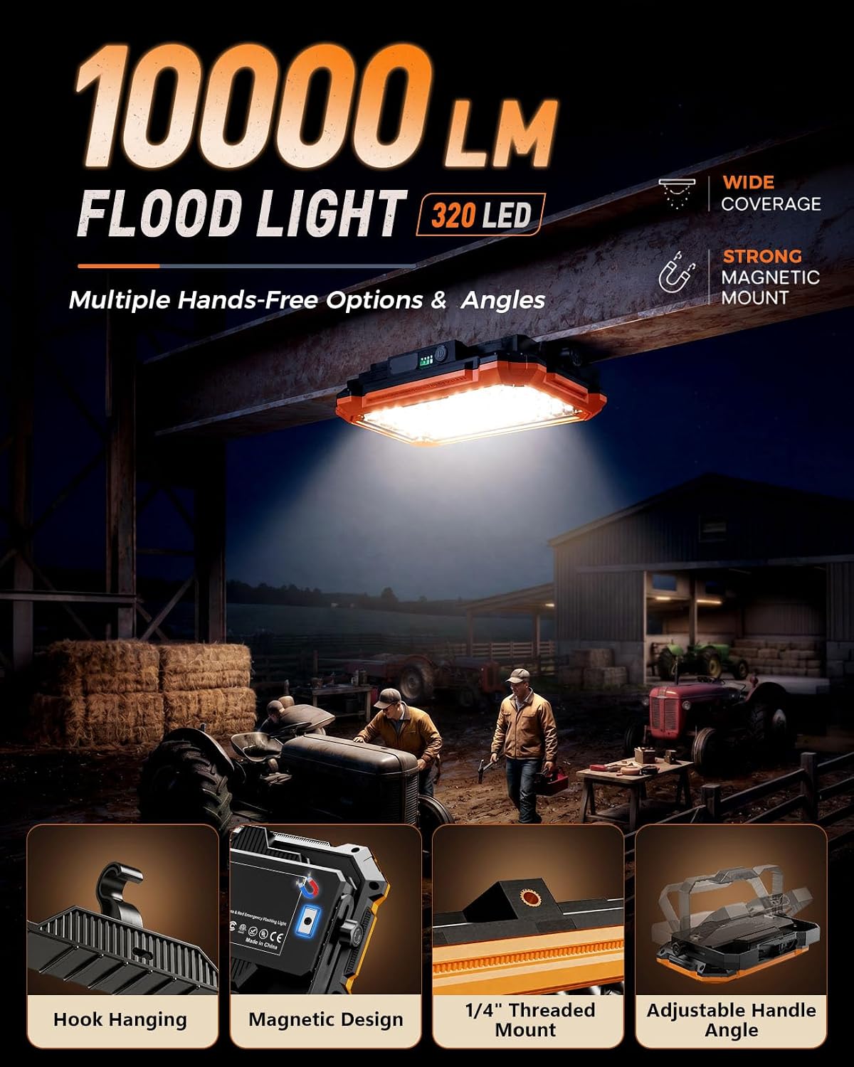 LED Work Light: Rechargeable Portable Magnetic Work Light