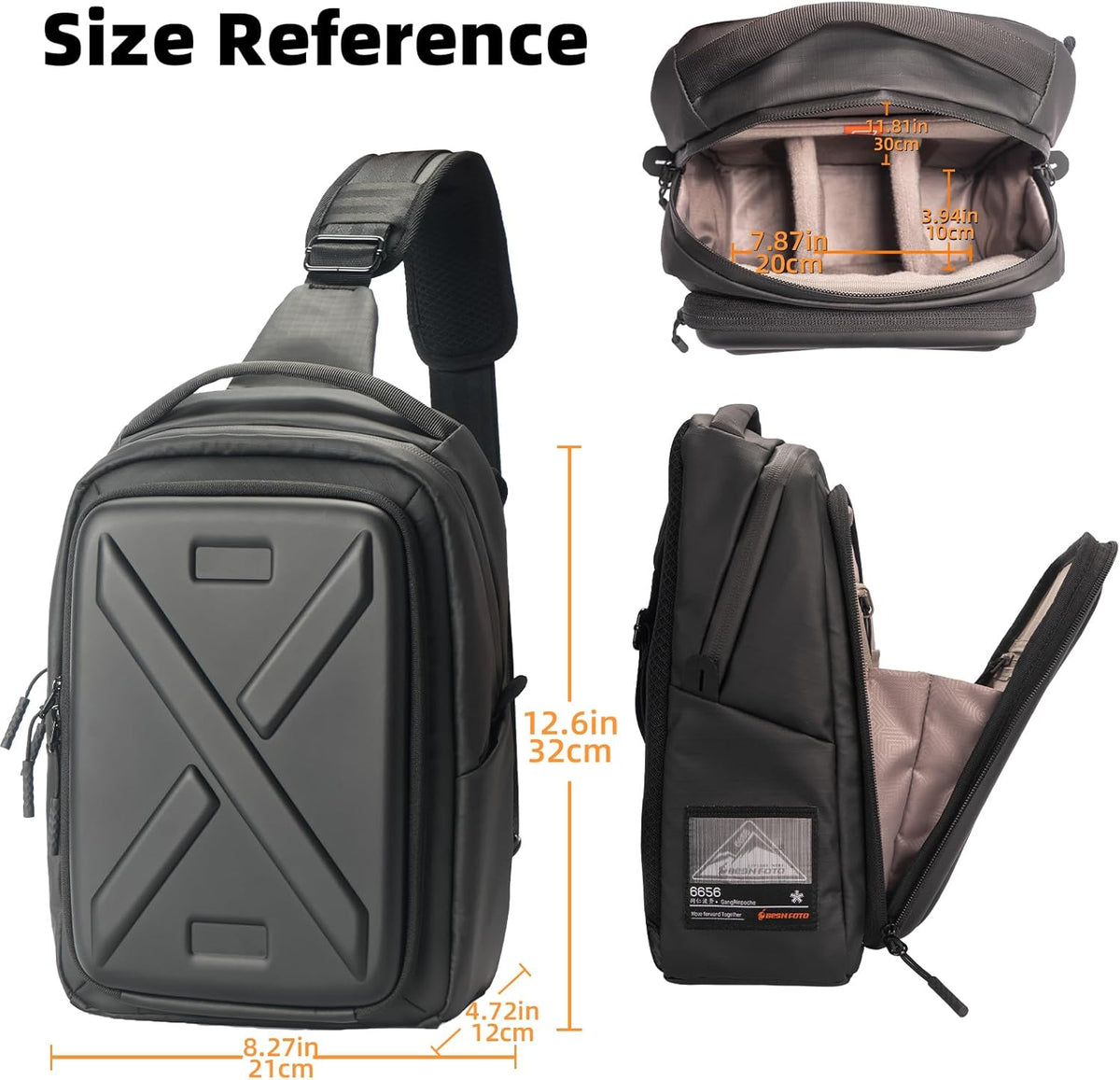 Besnfoto Camera Hard Shell Case Crossbody Camera Sling Bag Small Waterproof Photography Bag for Mirrorless and DSLR Cameras