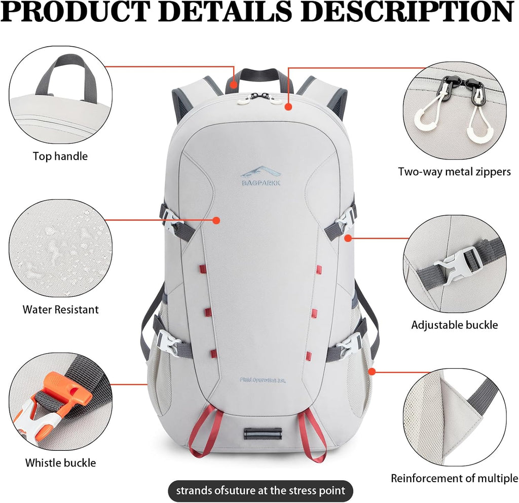BAGPARKK 35L Ultra Lightweight Foldable Packable Hiking Backpack