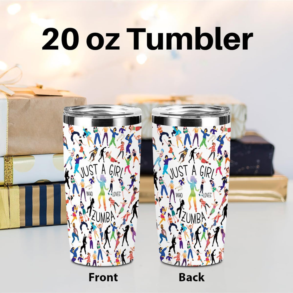 Dance Gifts Zumba Lovers Gift Tumbler, 20 oz Stainless Steel Coffee Mug, Insulated Cup with Lid for Car,Dancing Gifts for Girls Dancer Sister Friend Fitness Teacher Appreciation Birthday Christmas