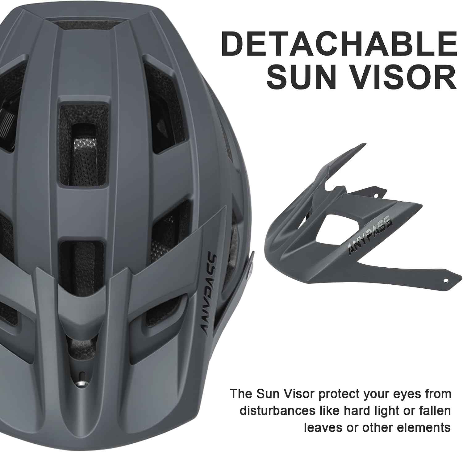 Mountain Bike Helmet Adult Men Women - Ultra Comfort, Super Lightweight Bicycle Helmets, MTB Cycling Gear Biking Accessories with Adjustable Fit & Removable Sun Visor