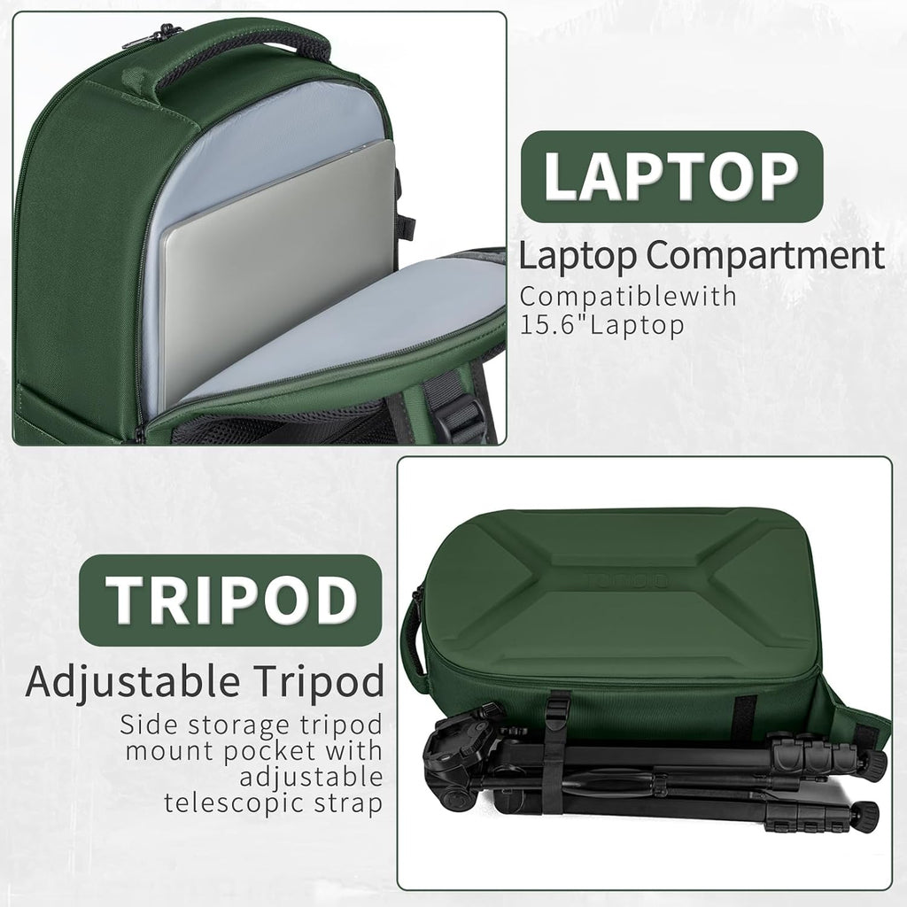 TORIBIO Large Hardshell Camera Backpack DSLR/SLR/Mirrorless Photography Bag