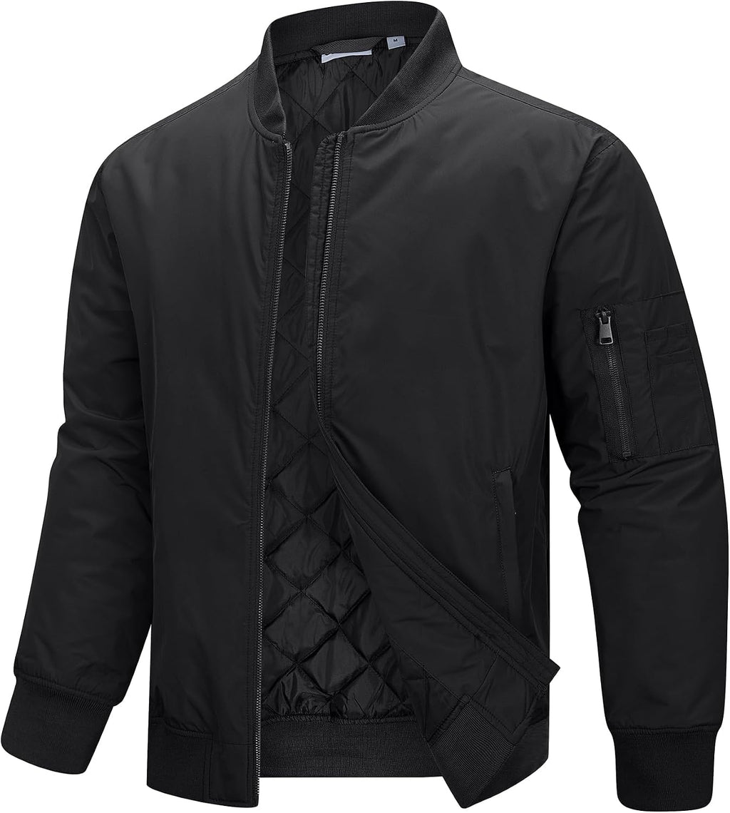 33,000ft Men's Bomber Jacket Lightweight Zip Up Waterproof Windbreaker