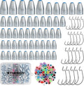 THKFISH Fishing Weights Sinkers Set, 28PCS Fishing Sinker Drop Shot Weights Kit,Drop Shot Rig Wacky Hooks for Saltwater Freshwater Bass Fishing