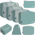 BAGAIL 8 Set Packing Cubes Luggage Packing Organizers for Travel Accessories-Dusty Blue