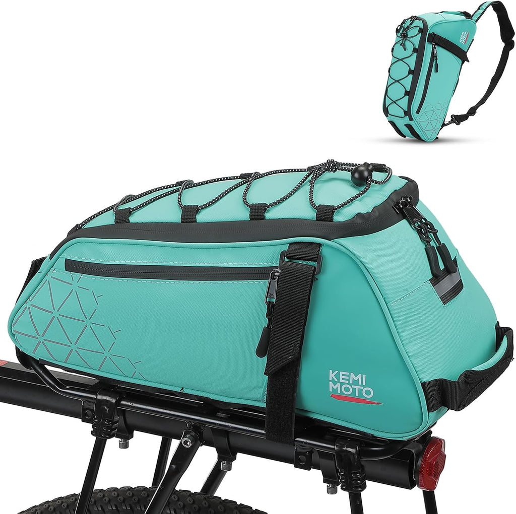 KEMIMOTO Rear Bike Rack Bag - 8L PVC Water Resistant Ebike Bags for Bicycle