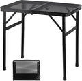 GREGIN Folding Camping Grill Table, Outdoor Metal Table. Foldable, Portable