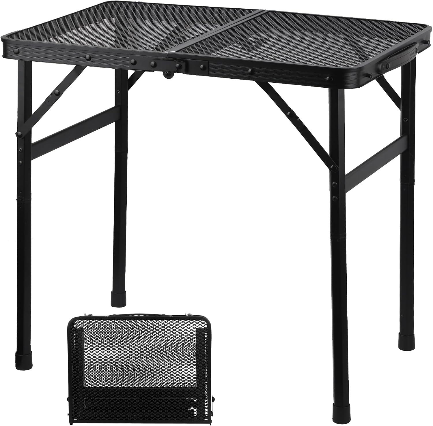 GREGIN Folding Camping Grill Table, Outdoor Metal Table. Foldable, Portable